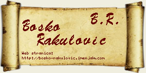 Boško Rakulović vizit kartica